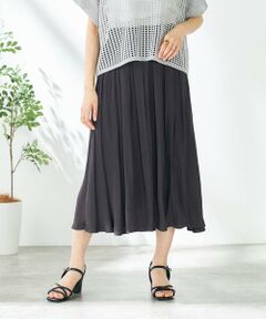 a.v.v / アー・ヴェ・ヴェ ロング・マキシ丈スカート | 【洗える/イージーケア/セットアップ対応可】サテンギャザースカート