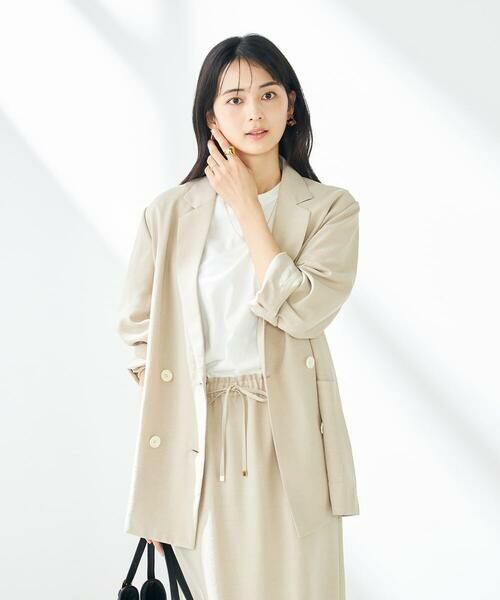 a.v.v / アー・ヴェ・ヴェ テーラードジャケット | 【接触冷感/UVカット/イージーケア/雑誌InRed(宝島社)5月号掲載】麻調Wブレストジャケット | 詳細15