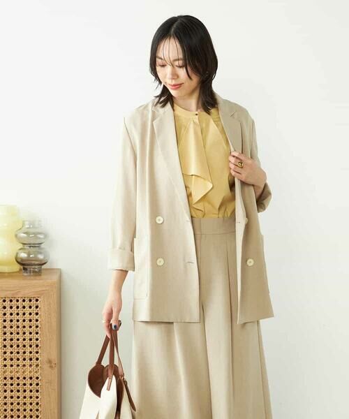 a.v.v / アー・ヴェ・ヴェ テーラードジャケット | 【接触冷感/UVカット/イージーケア/雑誌InRed(宝島社)5月号掲載】麻調Wブレストジャケット | 詳細20