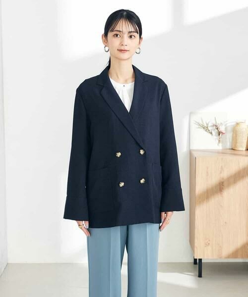 a.v.v / アー・ヴェ・ヴェ テーラードジャケット | 【接触冷感/UVカット/イージーケア/雑誌InRed(宝島社)5月号掲載】麻調Wブレストジャケット | 詳細25