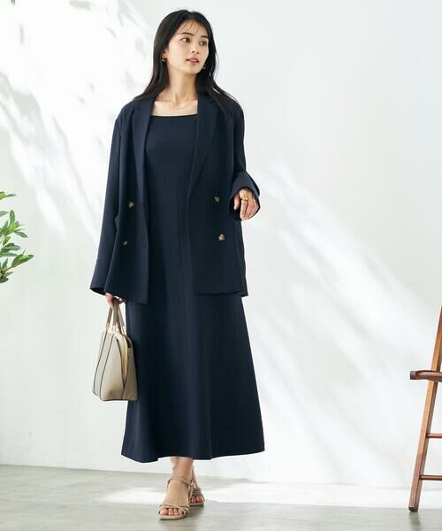 a.v.v / アー・ヴェ・ヴェ テーラードジャケット | 【接触冷感/UVカット/イージーケア/雑誌InRed(宝島社)5月号掲載】麻調Wブレストジャケット | 詳細5