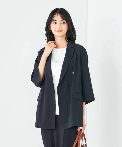a.v.v / アー・ヴェ・ヴェ テーラードジャケット | 【接触冷感/洗える/イージーケア】ハーフスリーブジャケット | 詳細1