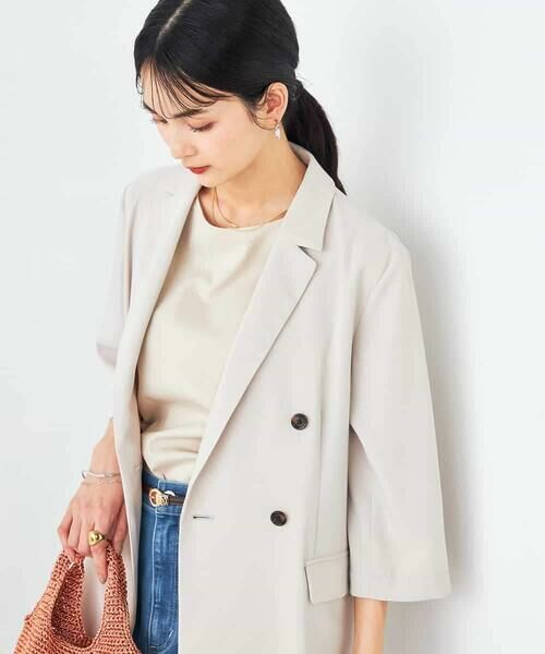 a.v.v / アー・ヴェ・ヴェ テーラードジャケット | 【接触冷感/洗える/イージーケア】ハーフスリーブジャケット | 詳細13