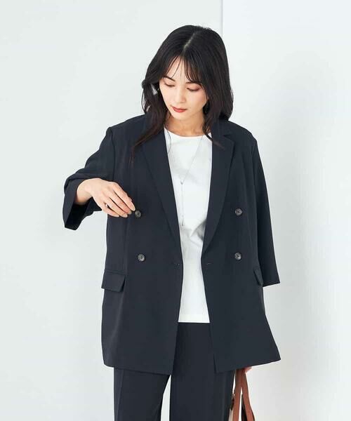 a.v.v / アー・ヴェ・ヴェ テーラードジャケット | 【接触冷感/洗える/イージーケア】ハーフスリーブジャケット | 詳細2
