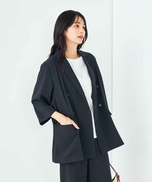 a.v.v / アー・ヴェ・ヴェ テーラードジャケット | 【接触冷感/洗える/イージーケア】ハーフスリーブジャケット | 詳細3