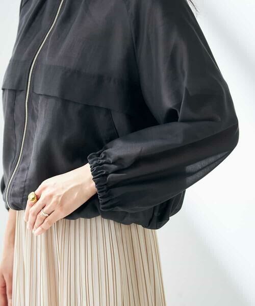 a.v.v / アー・ヴェ・ヴェ ノーカラージャケット | 【洗える/イージーケア/接触冷感/毛玉になりにくい】ノーカラーシアーブルゾン | 詳細16