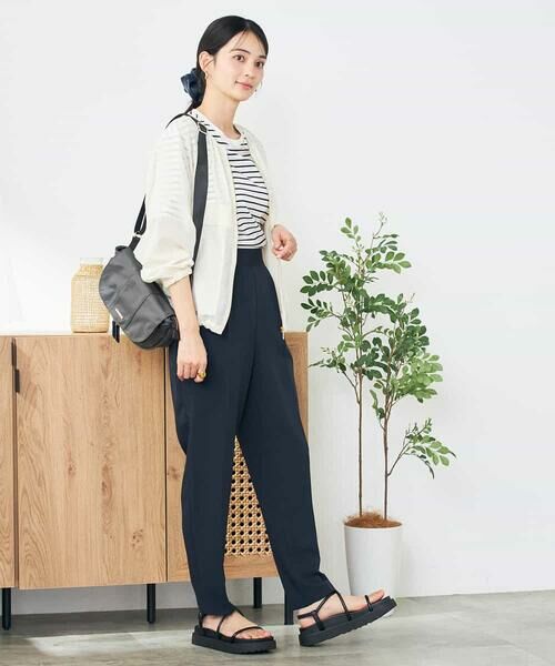 a.v.v / アー・ヴェ・ヴェ ノーカラージャケット | 【洗える/イージーケア/接触冷感/毛玉になりにくい】ノーカラーシアーブルゾン | 詳細3