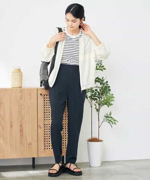 a.v.v / アー・ヴェ・ヴェ ノーカラージャケット | 【洗える/イージーケア/接触冷感/毛玉になりにくい】ノーカラーシアーブルゾン | 詳細6