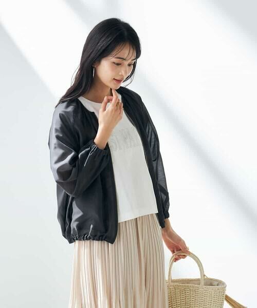a.v.v / アー・ヴェ・ヴェ ノーカラージャケット | 【洗える/イージーケア/接触冷感/毛玉になりにくい】ノーカラーシアーブルゾン | 詳細8