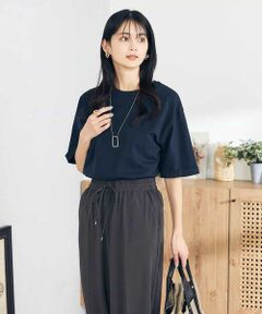 a.v.v / アー・ヴェ・ヴェ カットソー | 【UVカット/接触冷感/コットン100％】大人のロールアップハーフスリーブオーバーサイズTシャツ