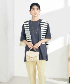 a.v.v / アー・ヴェ・ヴェ カットソー | 【UVカット/接触冷感/コットン100％】大人のロールアップハーフスリーブオーバーサイズTシャツ