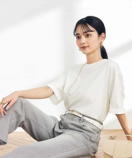 a.v.v / アー・ヴェ・ヴェ カットソー | 【UVカット/接触冷感/コットン100％】大人のロールアップハーフスリーブオーバーサイズTシャツ | 詳細10