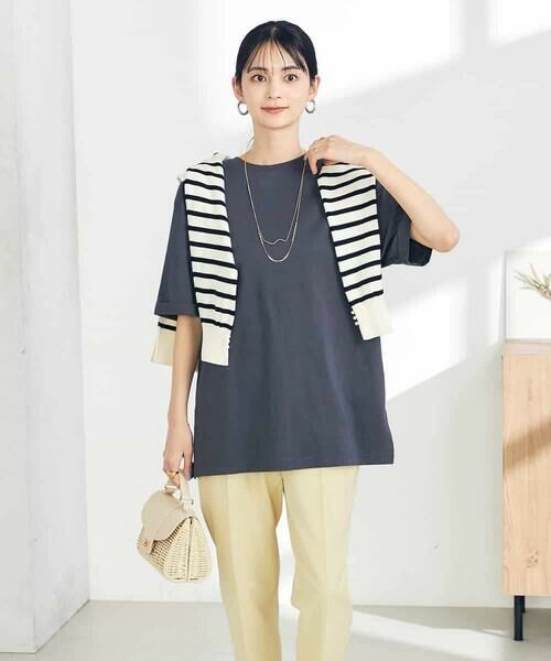 a.v.v / アー・ヴェ・ヴェ カットソー | 【UVカット/接触冷感/コットン100％】大人のロールアップハーフスリーブオーバーサイズTシャツ | 詳細17