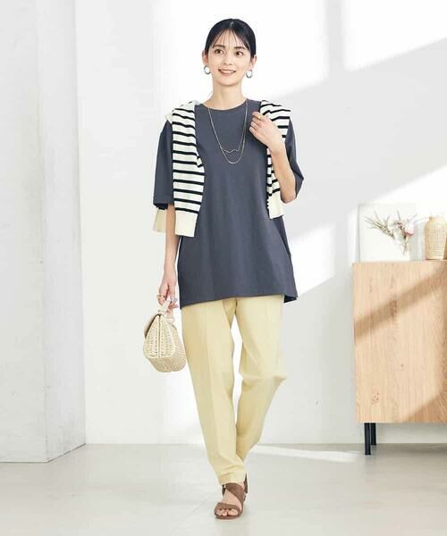 a.v.v / アー・ヴェ・ヴェ カットソー | 【UVカット/接触冷感/コットン100％】大人のロールアップハーフスリーブオーバーサイズTシャツ | 詳細19