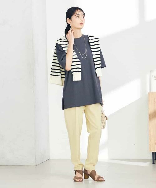 a.v.v / アー・ヴェ・ヴェ カットソー | 【UVカット/接触冷感/コットン100％】大人のロールアップハーフスリーブオーバーサイズTシャツ | 詳細20