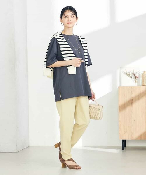 a.v.v / アー・ヴェ・ヴェ カットソー | 【UVカット/接触冷感/コットン100％】大人のロールアップハーフスリーブオーバーサイズTシャツ | 詳細21