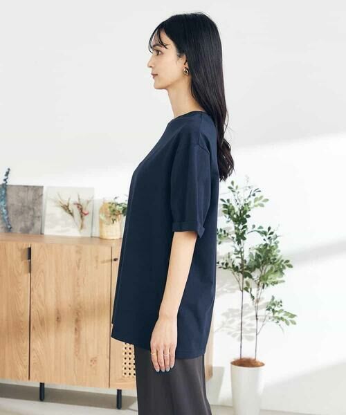 a.v.v / アー・ヴェ・ヴェ カットソー | 【UVカット/接触冷感/コットン100％】大人のロールアップハーフスリーブオーバーサイズTシャツ | 詳細23