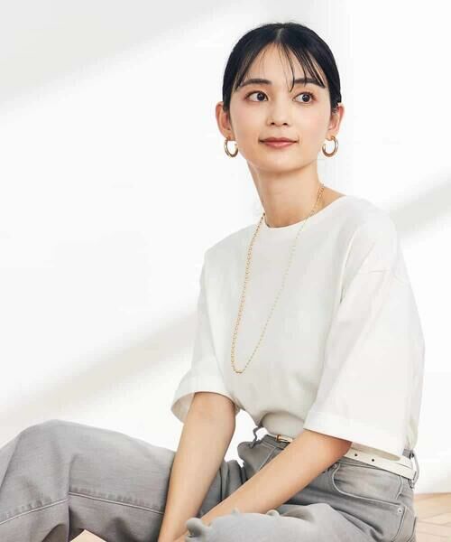 a.v.v / アー・ヴェ・ヴェ カットソー | 【UVカット/接触冷感/コットン100％】大人のロールアップハーフスリーブオーバーサイズTシャツ | 詳細9