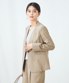 ánuans ベージュ ノーカラージャケット 公式】anuans | ジャケット通販 | レディースファッション