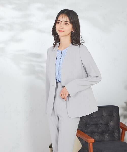 a.v.v / アー・ヴェ・ヴェ ノーカラージャケット | 【洗える/イージーケア/UVカット/接触冷感/吸水速乾】サマーストレッチノーカラージャケット | 詳細10