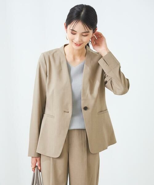 a.v.v / アー・ヴェ・ヴェ ノーカラージャケット | 【洗える/イージーケア/UVカット/接触冷感/吸水速乾】サマーストレッチノーカラージャケット | 詳細2