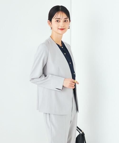 a.v.v / アー・ヴェ・ヴェ ノーカラージャケット | 【洗える/イージーケア/UVカット/接触冷感/吸水速乾】サマーストレッチノーカラージャケット | 詳細6