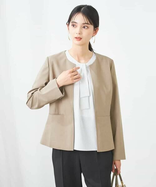 a.v.v / アー・ヴェ・ヴェ ノーカラージャケット | 【洗える/イージーケア/UVカット/接触冷感/吸水速乾】サマーストレッチキーネックジャケット | 詳細14