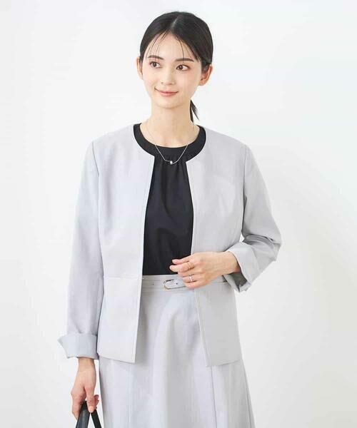 a.v.v / アー・ヴェ・ヴェ ノーカラージャケット | 【洗える/イージーケア/UVカット/接触冷感/吸水速乾】サマーストレッチキーネックジャケット | 詳細18