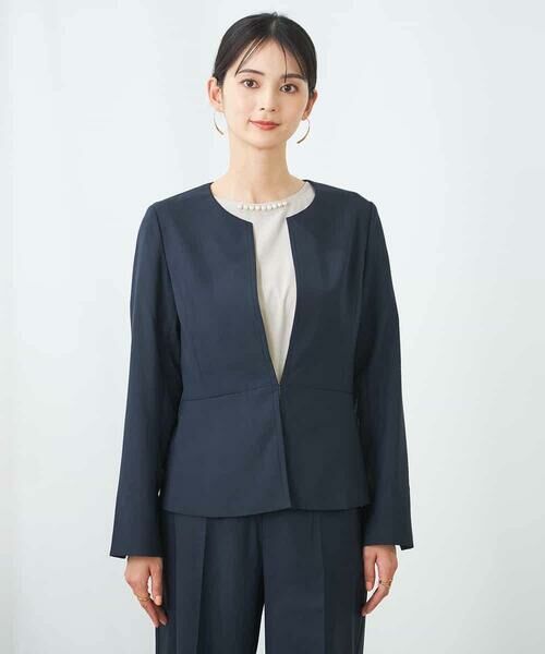 a.v.v / アー・ヴェ・ヴェ ノーカラージャケット | 【洗える/イージーケア/UVカット/接触冷感/吸水速乾】サマーストレッチキーネックジャケット | 詳細24