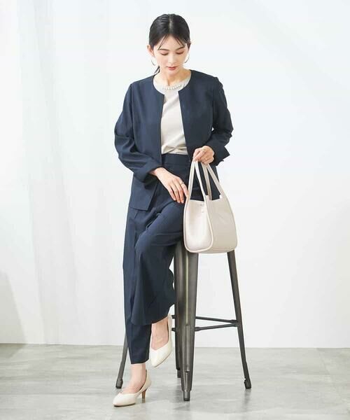 a.v.v / アー・ヴェ・ヴェ ノーカラージャケット | 【洗える/イージーケア/UVカット/接触冷感/吸水速乾】サマーストレッチキーネックジャケット | 詳細3