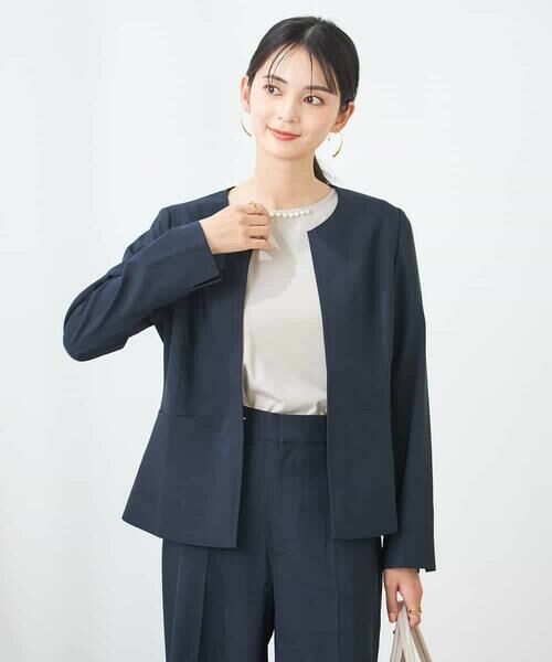 a.v.v / アー・ヴェ・ヴェ ノーカラージャケット | 【洗える/イージーケア/UVカット/接触冷感/吸水速乾】サマーストレッチキーネックジャケット | 詳細7