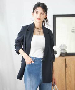 a.v.v / アー・ヴェ・ヴェ テーラードジャケット | 【洗える/イージーケア/UVカット/接触冷感/吸水速乾】サマーストレッチダブルブレストジャケット