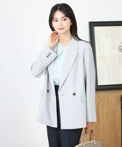 a.v.v / アー・ヴェ・ヴェ テーラードジャケット | 【洗える/イージーケア/UVカット/接触冷感/吸水速乾】サマーストレッチダブルブレストジャケット