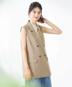 a.v.v / アー・ヴェ・ヴェ テーラードジャケット | 【洗える/イージーケア/UVカット/接触冷感/吸水速乾】サマーストレッチダブルジレ