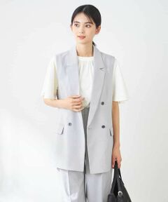 a.v.v / アー・ヴェ・ヴェ テーラードジャケット | 【洗える/イージーケア/UVカット/接触冷感/吸水速乾】サマーストレッチダブルジレ