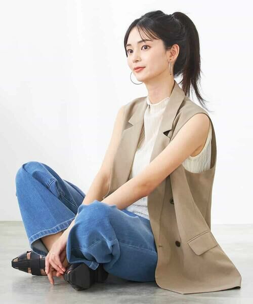 a.v.v / アー・ヴェ・ヴェ テーラードジャケット | 【洗える/イージーケア/UVカット/接触冷感/吸水速乾】サマーストレッチダブルジレ | 詳細10