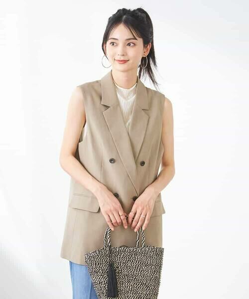a.v.v / アー・ヴェ・ヴェ テーラードジャケット | 【洗える/イージーケア/UVカット/接触冷感/吸水速乾】サマーストレッチダブルジレ | 詳細13