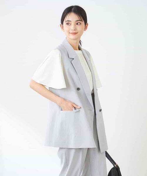 a.v.v / アー・ヴェ・ヴェ テーラードジャケット | 【洗える/イージーケア/UVカット/接触冷感/吸水速乾】サマーストレッチダブルジレ | 詳細27