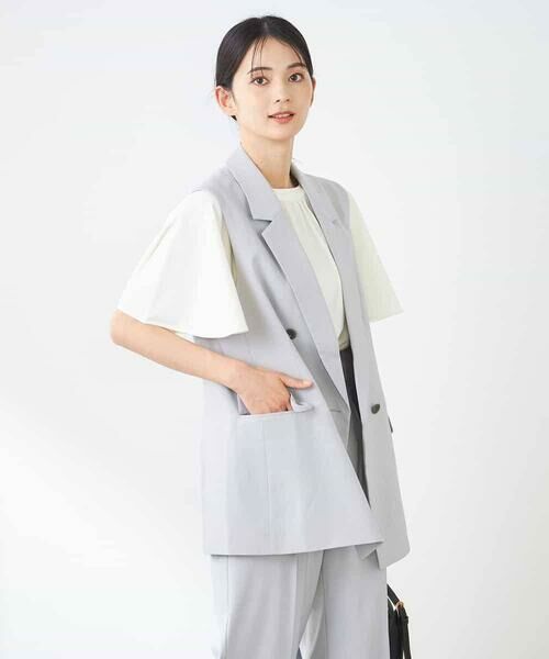 a.v.v / アー・ヴェ・ヴェ テーラードジャケット | 【洗える/イージーケア/UVカット/接触冷感/吸水速乾】サマーストレッチダブルジレ | 詳細28