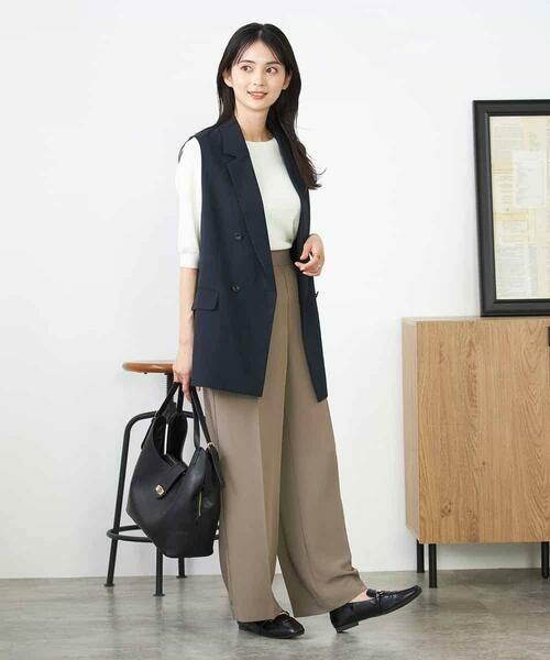 a.v.v / アー・ヴェ・ヴェ テーラードジャケット | 【洗える/イージーケア/UVカット/接触冷感/吸水速乾】サマーストレッチダブルジレ | 詳細3