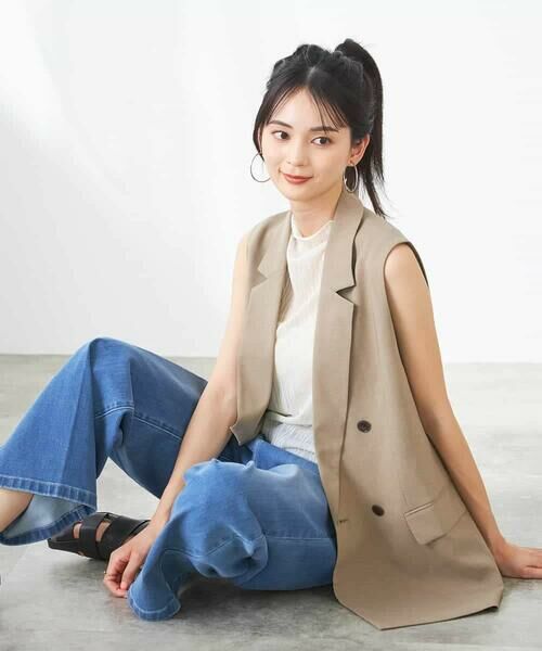 a.v.v / アー・ヴェ・ヴェ テーラードジャケット | 【洗える/イージーケア/UVカット/接触冷感/吸水速乾】サマーストレッチダブルジレ | 詳細8