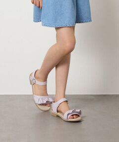 a.v.v / アー・ヴェ・ヴェ サンダル | [19-23cm][キラキララメ][コットン素材の優しい風合い]フリルサンダル