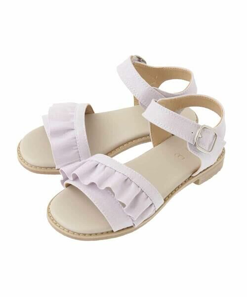 a.v.v / アー・ヴェ・ヴェ サンダル | [19-23cm][キラキララメ][コットン素材の優しい風合い]フリルサンダル | 詳細24