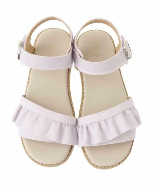 a.v.v / アー・ヴェ・ヴェ サンダル | [19-23cm][キラキララメ][コットン素材の優しい風合い]フリルサンダル | 詳細25