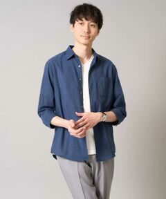 a.v.v / アー・ヴェ・ヴェ シャツ・ブラウス | 【累計1.3万枚販売/接触冷感/イージーケア】リネン混7分袖シャツ【洗える/ストレッチ/速乾】