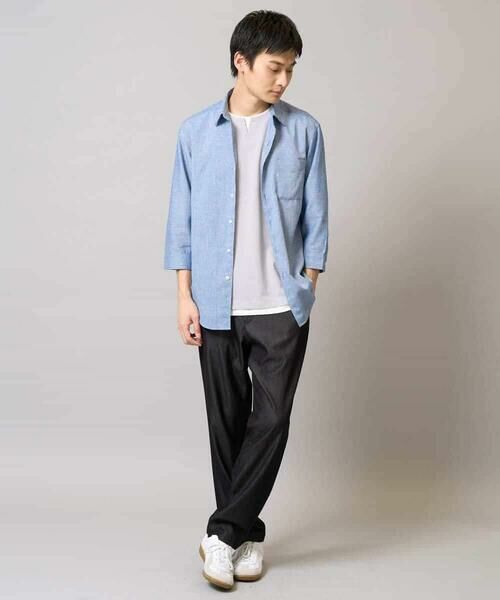 a.v.v / アー・ヴェ・ヴェ シャツ・ブラウス | 【累計1.3万枚販売/接触冷感/イージーケア】リネン混7分袖シャツ【洗える/ストレッチ/速乾】 | 詳細13