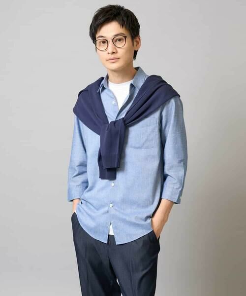 a.v.v / アー・ヴェ・ヴェ シャツ・ブラウス | 【累計1.3万枚販売/接触冷感/イージーケア】リネン混7分袖シャツ【洗える/ストレッチ/速乾】 | 詳細30