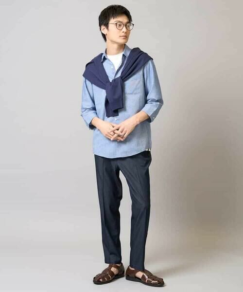 a.v.v / アー・ヴェ・ヴェ シャツ・ブラウス | 【累計1.3万枚販売/接触冷感/イージーケア】リネン混7分袖シャツ【洗える/ストレッチ/速乾】 | 詳細9