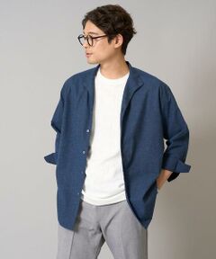 a.v.v / アー・ヴェ・ヴェ シャツ・ブラウス | 【接触冷感/イージーケア】リネン混8分袖スタンドカラーシャツ【洗える/ストレッチ/速乾】