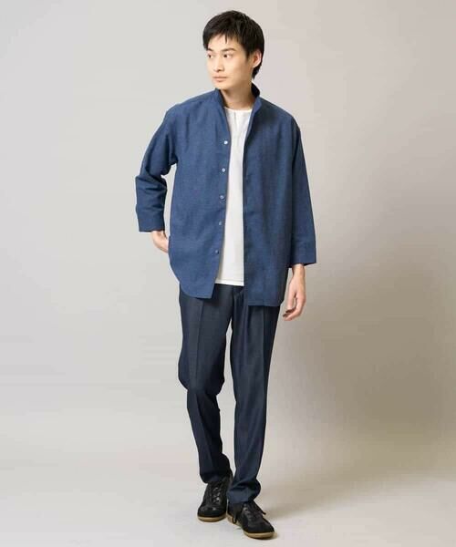 a.v.v / アー・ヴェ・ヴェ シャツ・ブラウス | 【接触冷感/イージーケア】リネン混8分袖スタンドカラーシャツ【洗える/ストレッチ/速乾】 | 詳細11